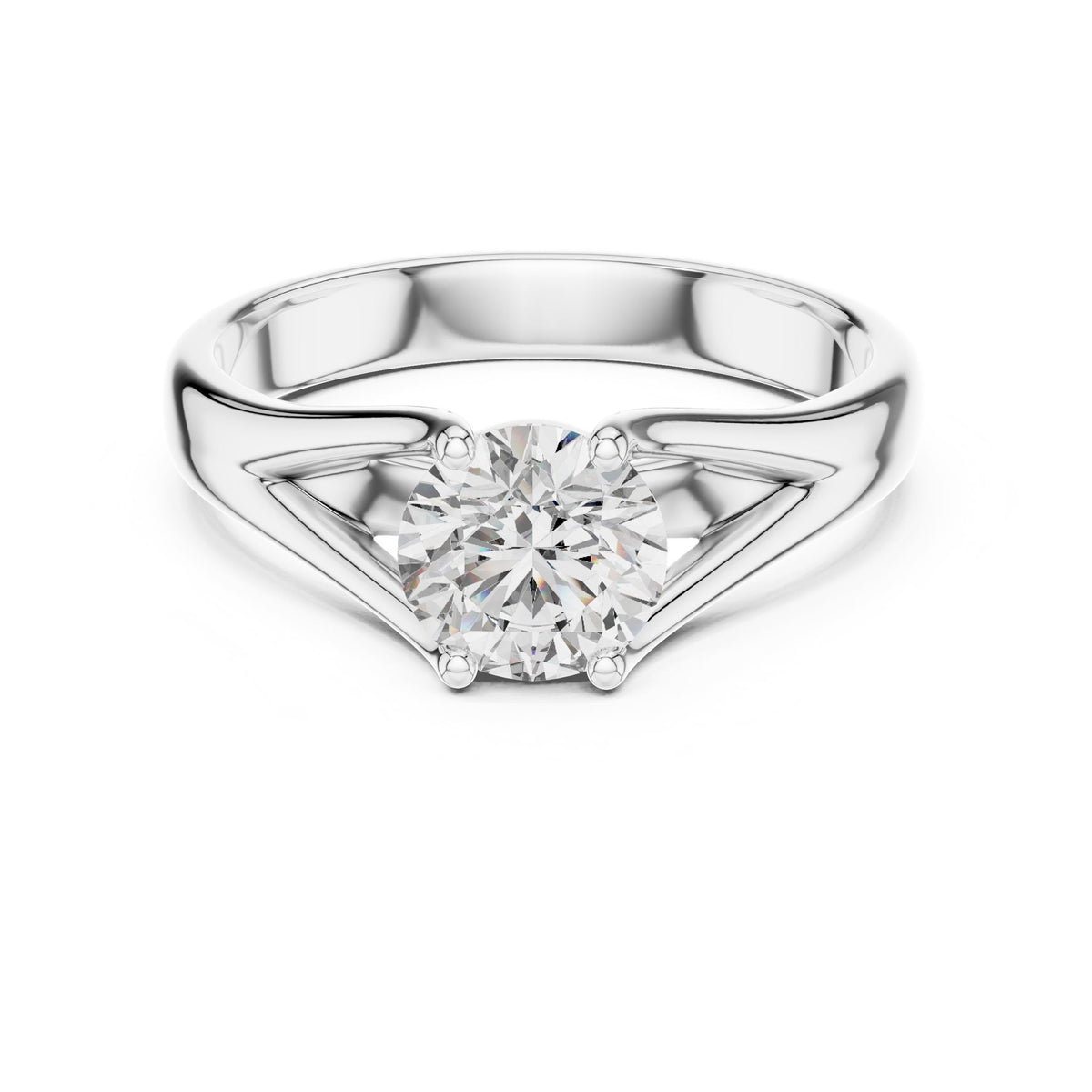 Round Solitaire Lab Grown Diamond Engagement Ring