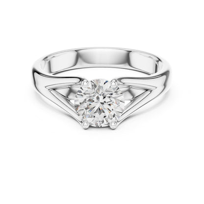 Round Solitaire Lab Grown Diamond Engagement Ring
