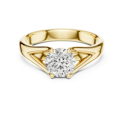 Round Solitaire Lab Grown Diamond Engagement Ring