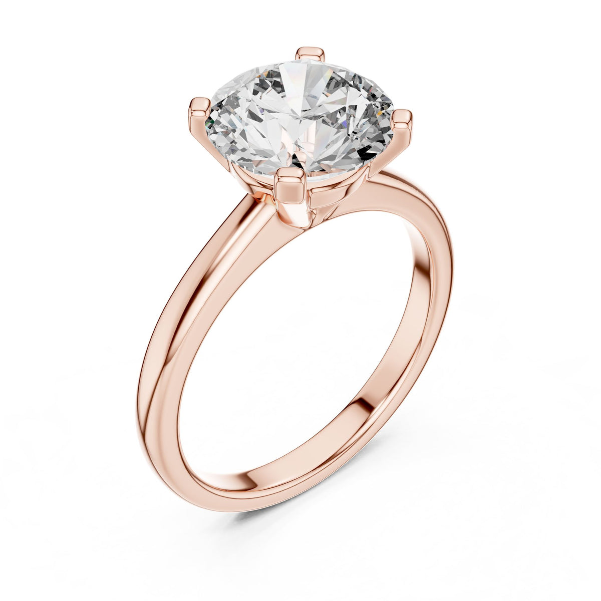 Round Solitaire Lab Grown Diamond Engagement Ring