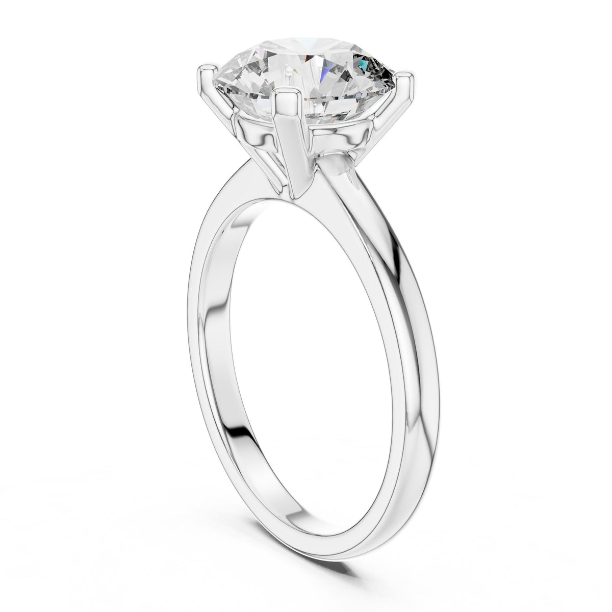 Round Solitaire Lab Grown Diamond Engagement Ring