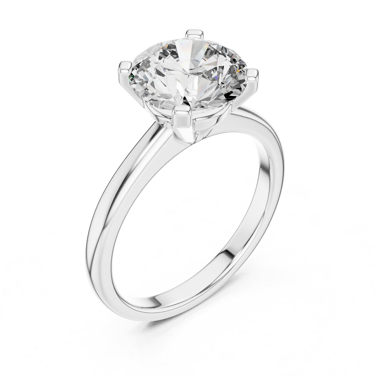 Round Solitaire Lab Grown Diamond Engagement Ring