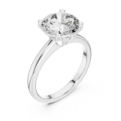 Round Solitaire Lab Grown Diamond Engagement Ring