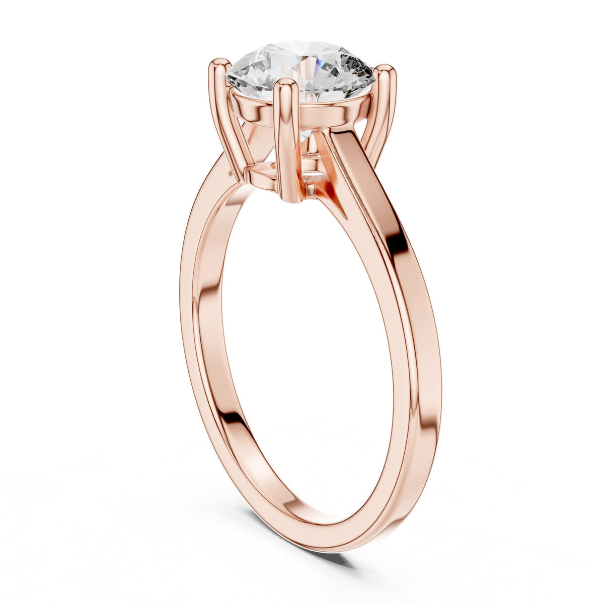 Round Solitaire Lab Grown Diamond Engagement Ring