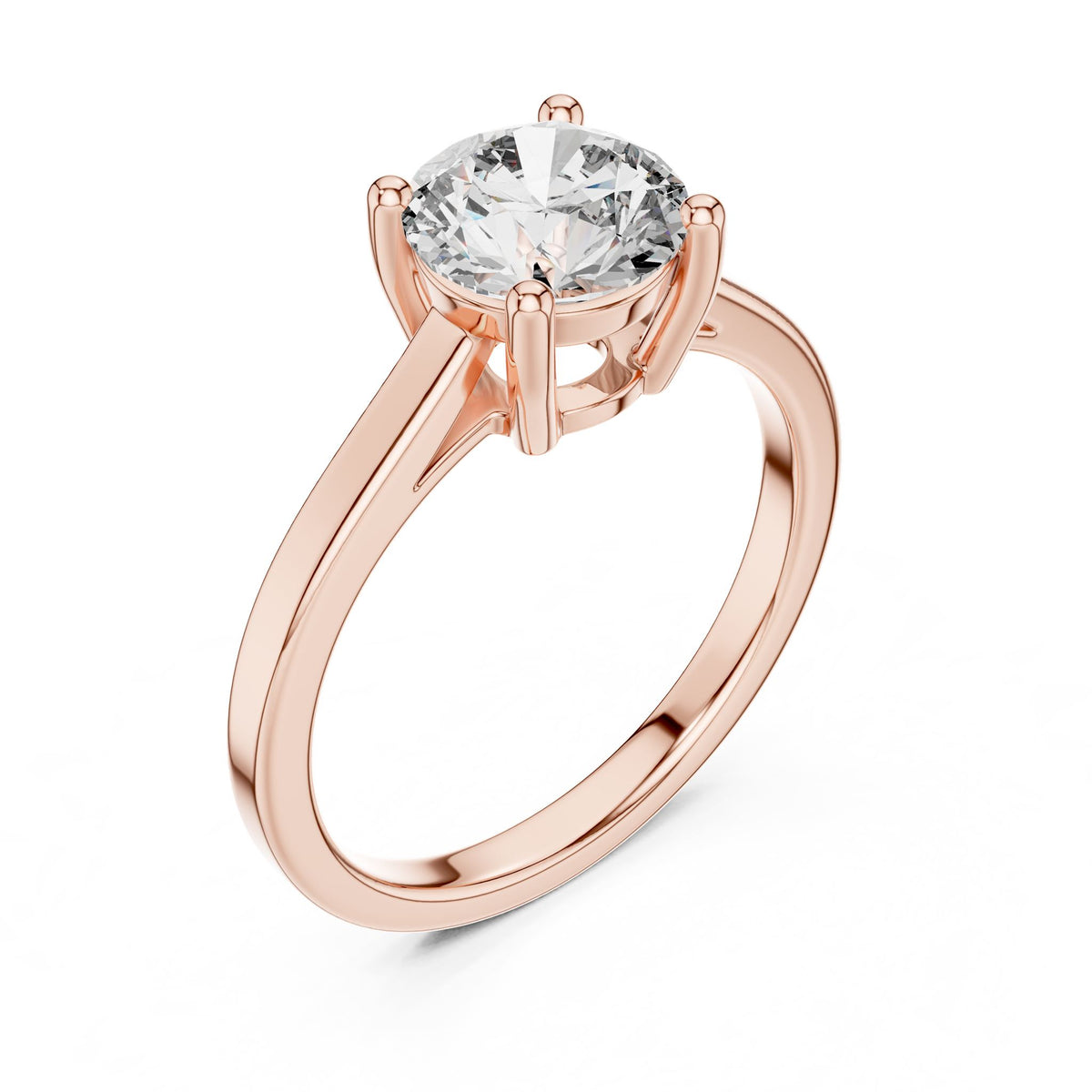 Round Solitaire Lab Grown Diamond Engagement Ring