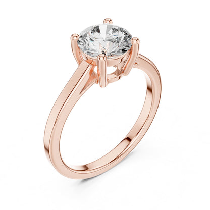 Round Solitaire Lab Grown Diamond Engagement Ring