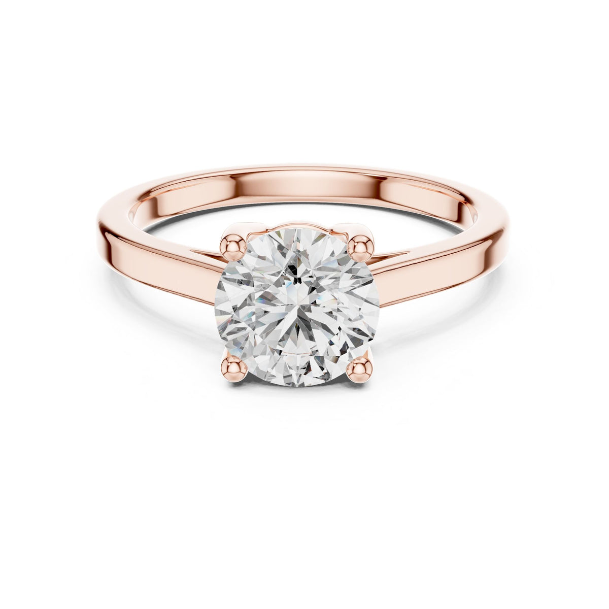 Round Solitaire Lab Grown Diamond Engagement Ring