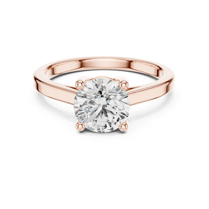 Round Solitaire Lab Grown Diamond Engagement Ring