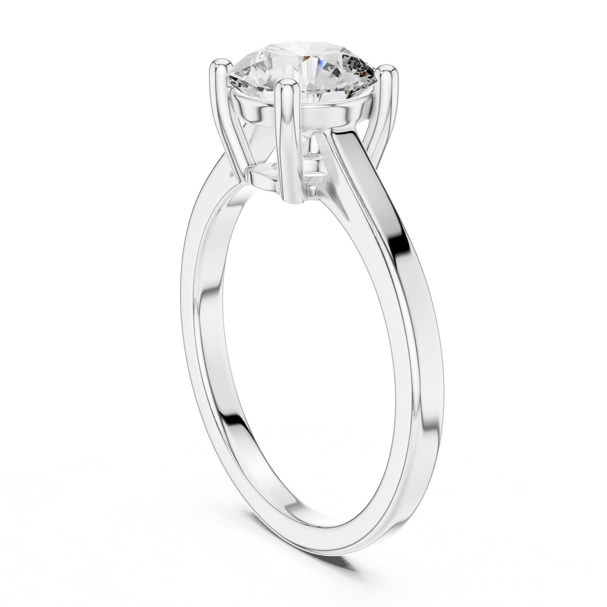 Round Solitaire Lab Grown Diamond Engagement Ring