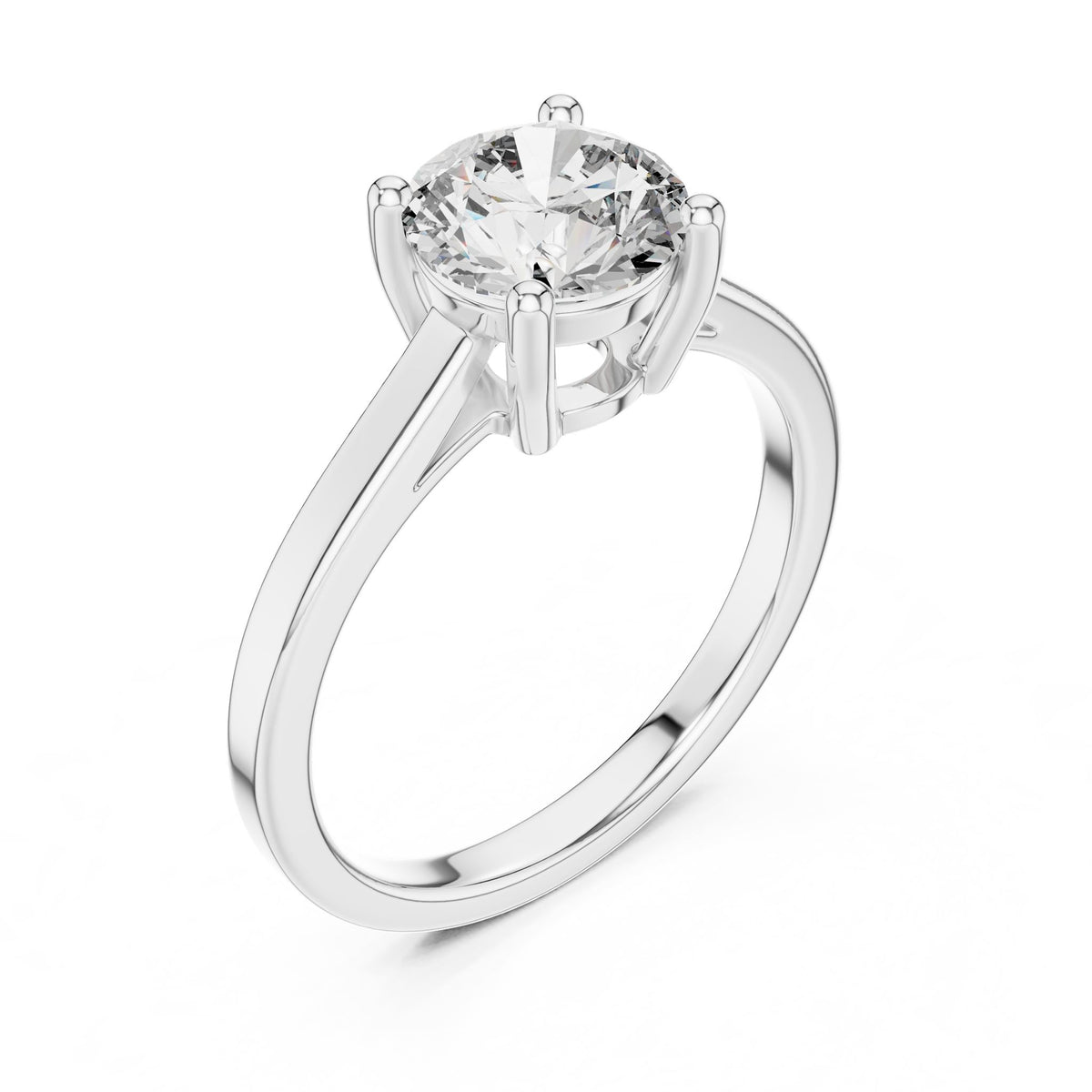 Round Solitaire Lab Grown Diamond Engagement Ring