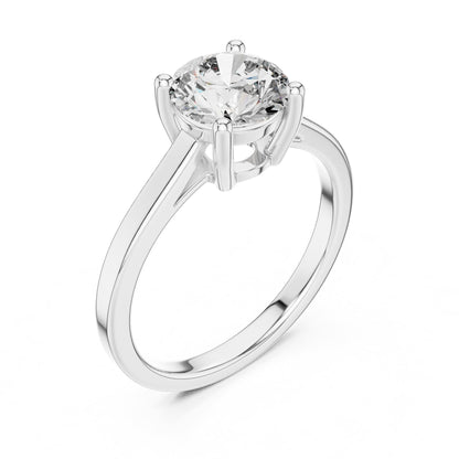 Round Solitaire Lab Grown Diamond Engagement Ring