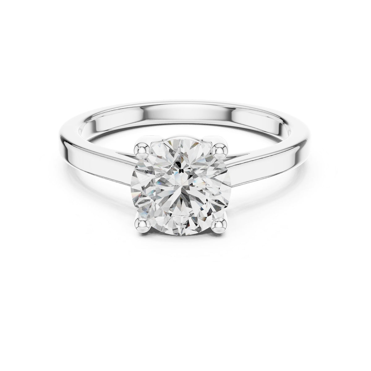 Round Solitaire Lab Grown Diamond Engagement Ring