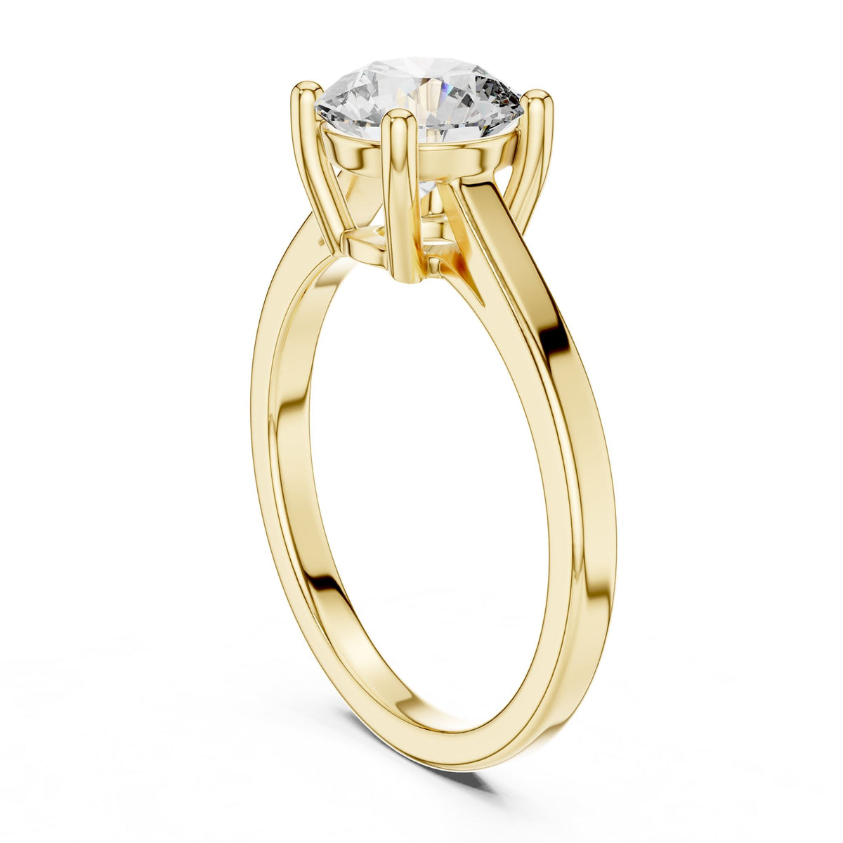 Round Solitaire Lab Grown Diamond Engagement Ring