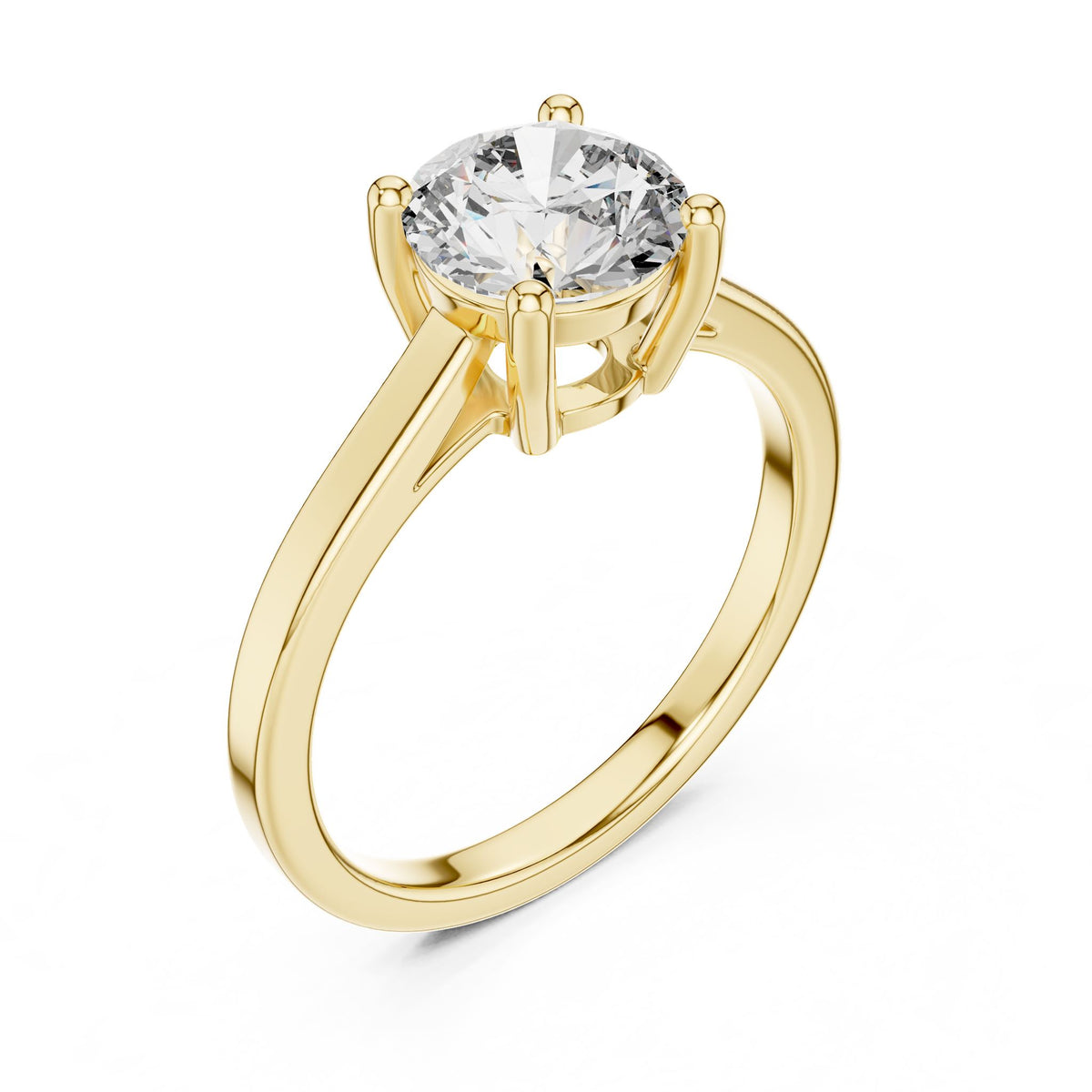 Round Solitaire Lab Grown Diamond Engagement Ring