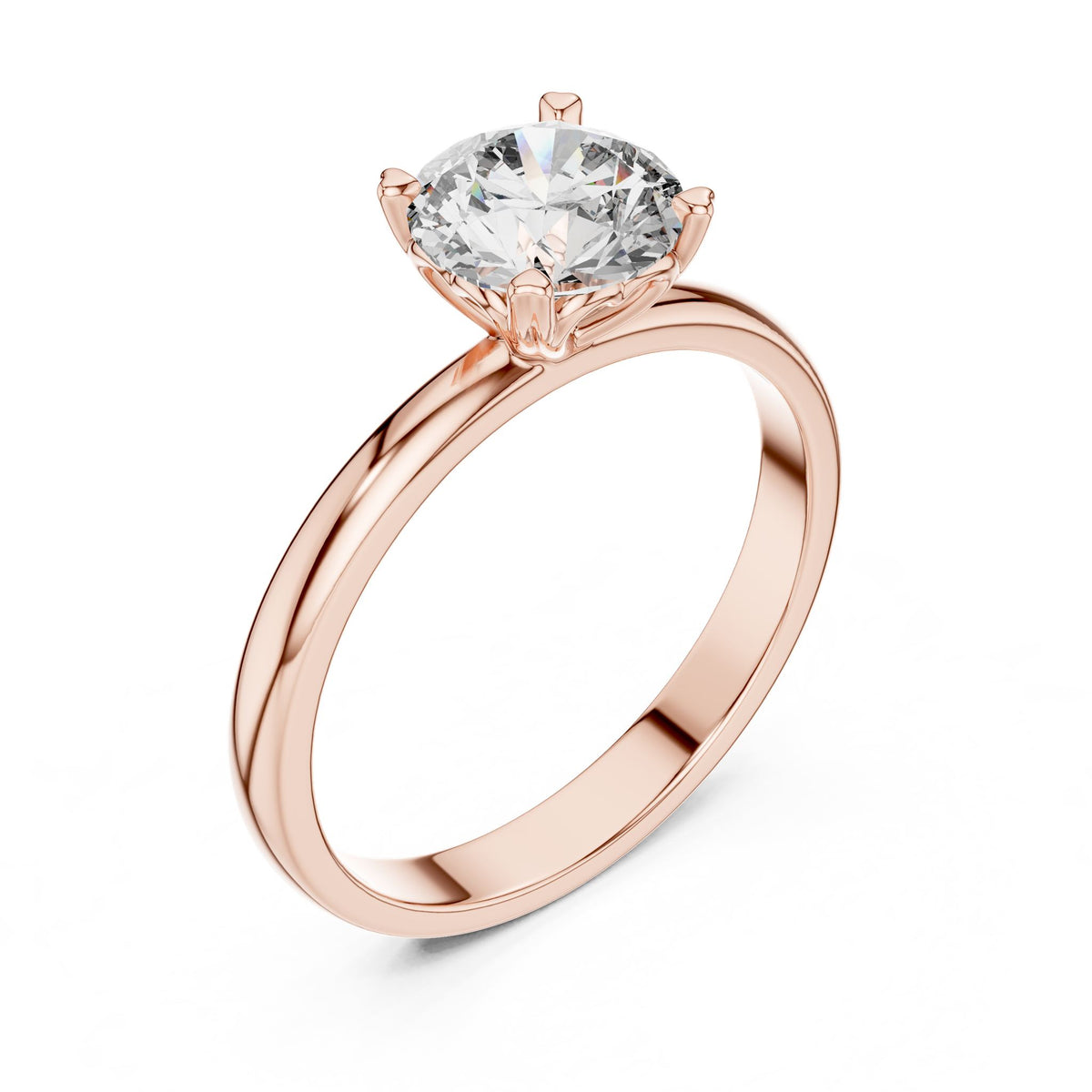 Round Solitaire Lab Grown Diamond Engagement Ring