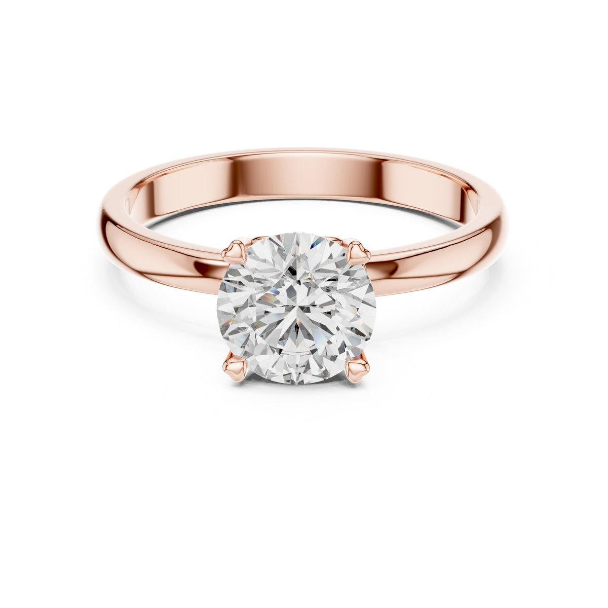 Round Solitaire Lab Grown Diamond Engagement Ring