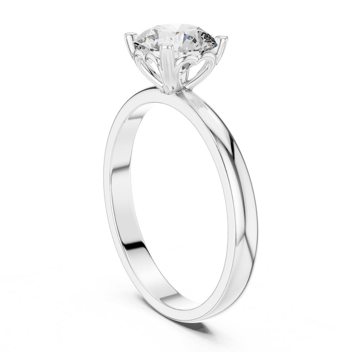 Round Solitaire Lab Grown Diamond Engagement Ring