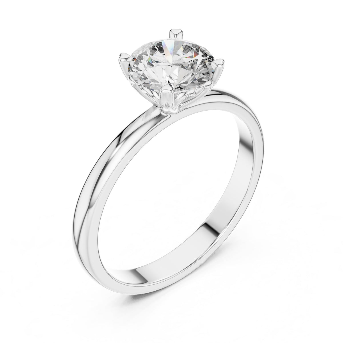 Round Solitaire Lab Grown Diamond Engagement Ring