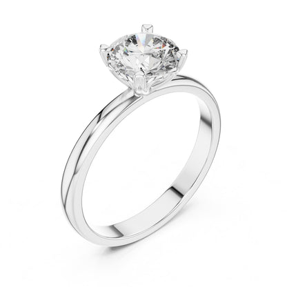Round Solitaire Lab Grown Diamond Engagement Ring