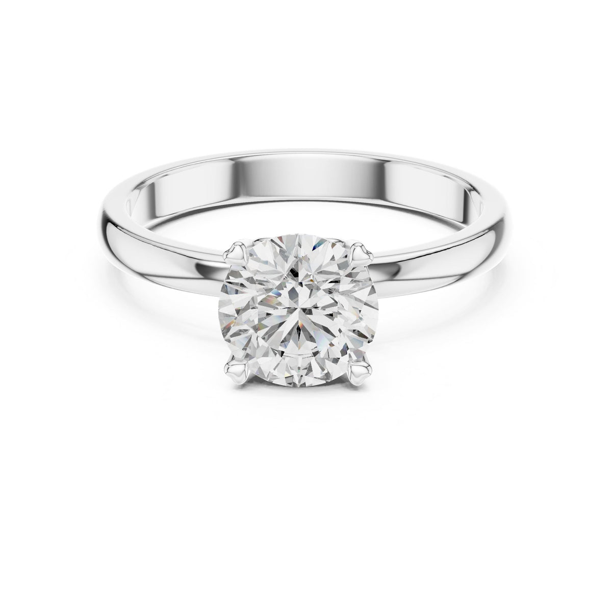 Round Solitaire Lab Grown Diamond Engagement Ring