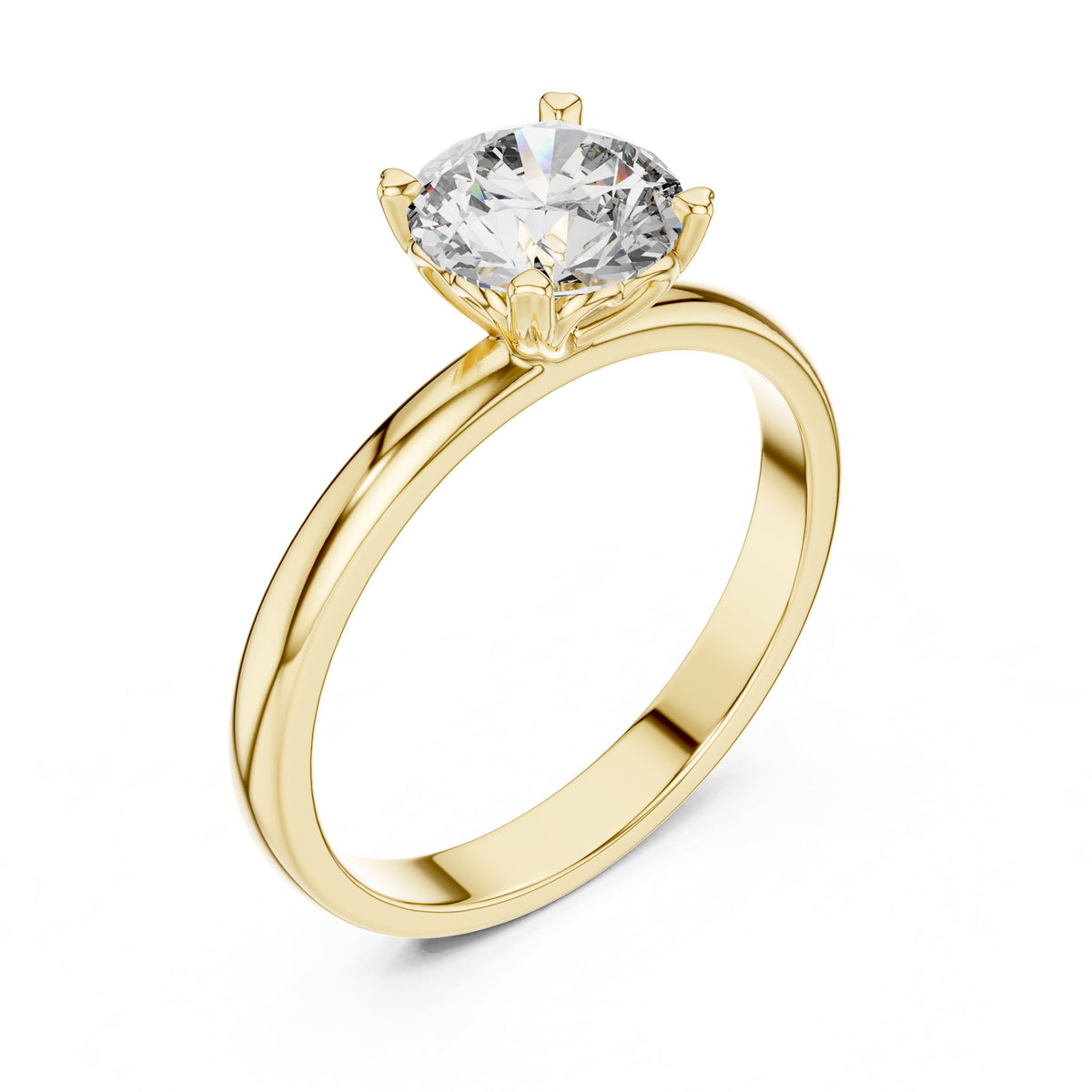 Round Solitaire Lab Grown Diamond Engagement Ring