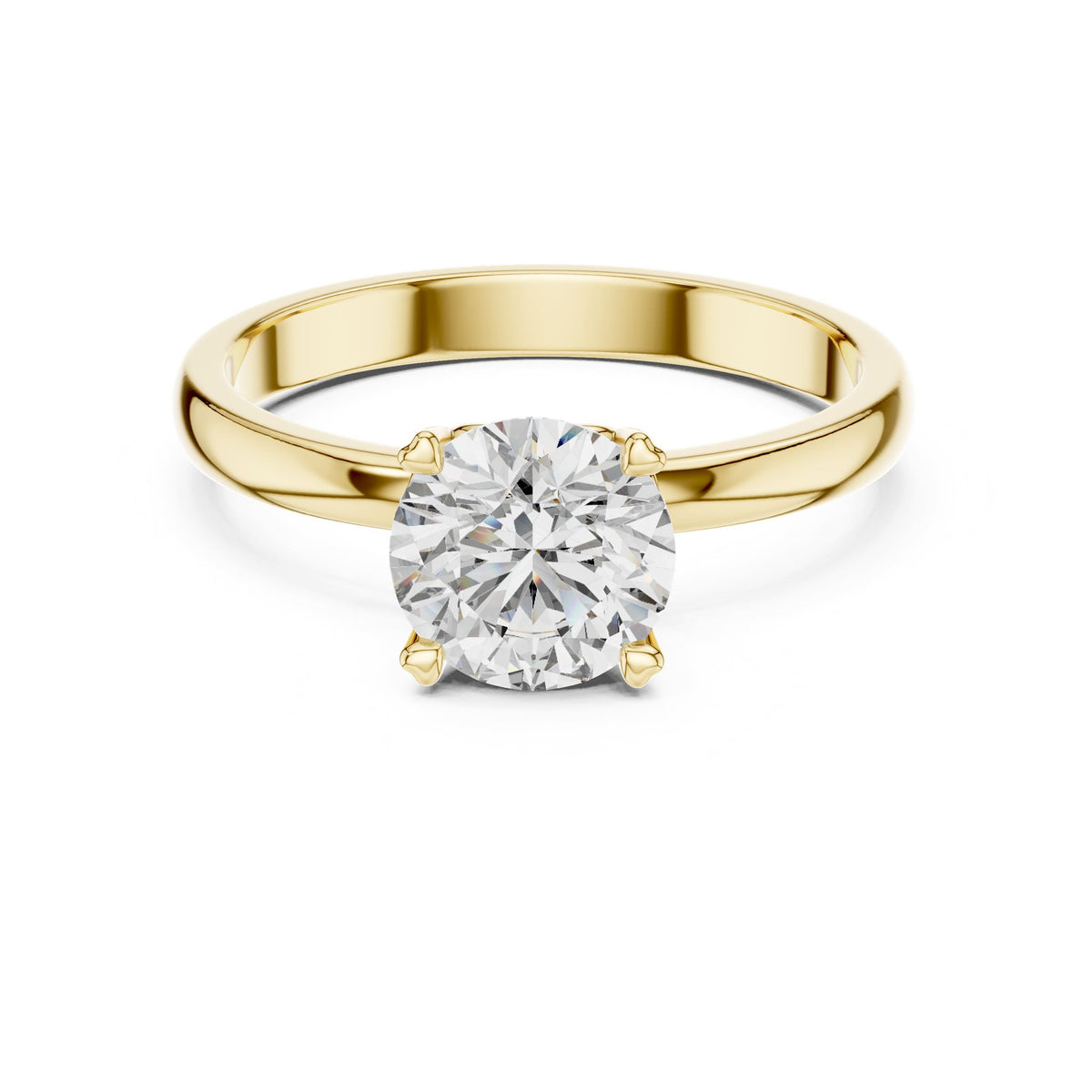 Round Solitaire Lab Grown Diamond Engagement Ring