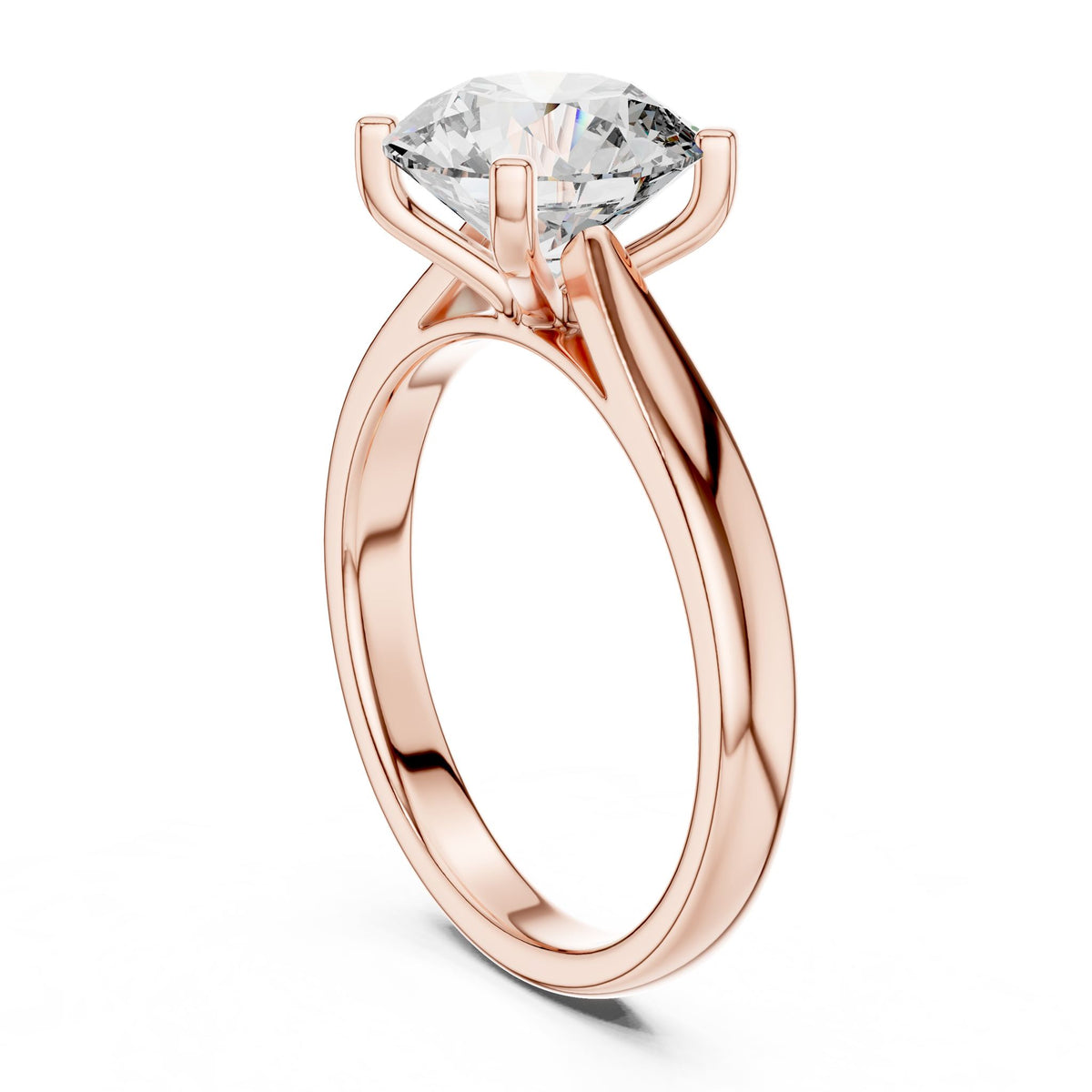 Round Solitaire Lab Grown Diamond Engagement Ring