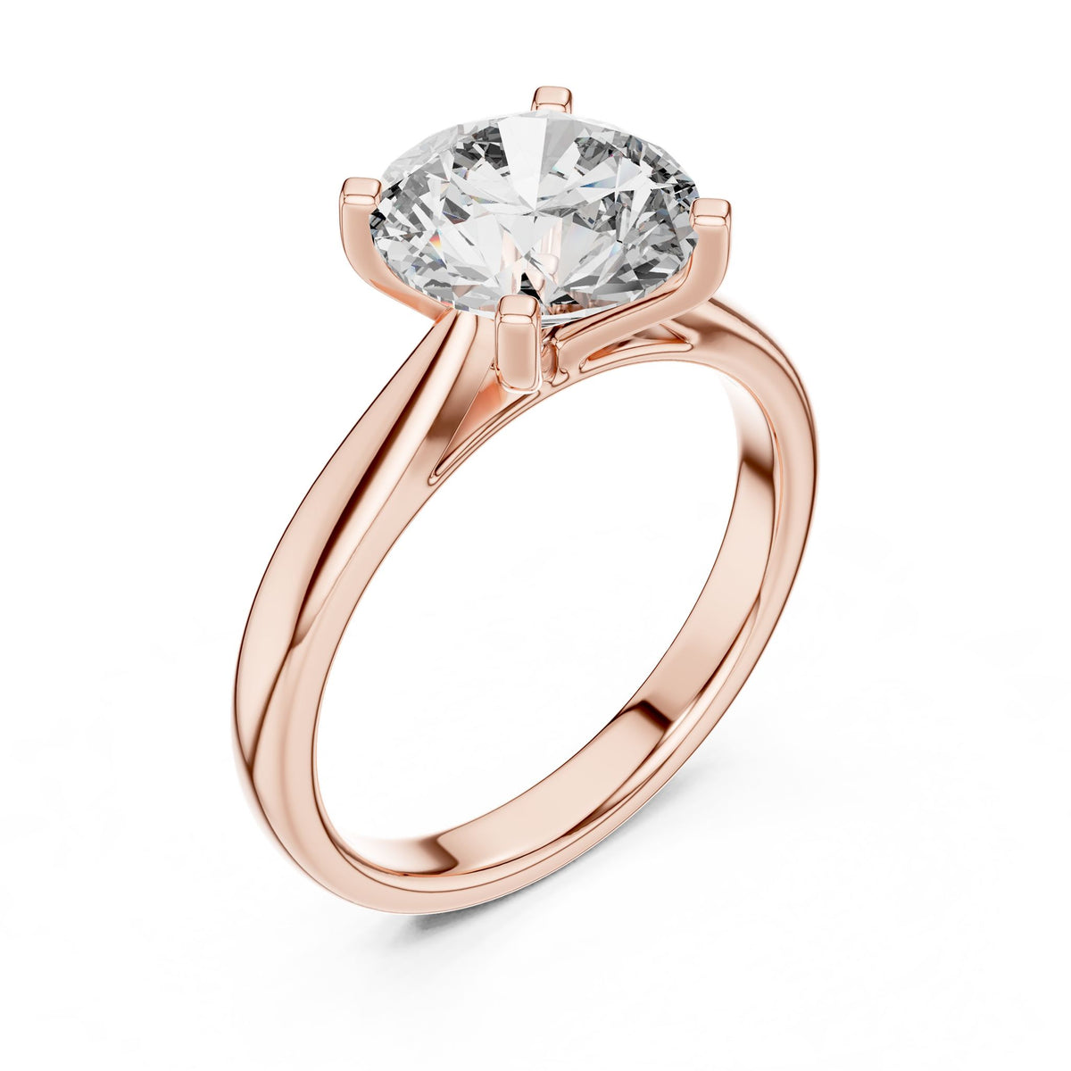 Round Solitaire Lab Grown Diamond Engagement Ring