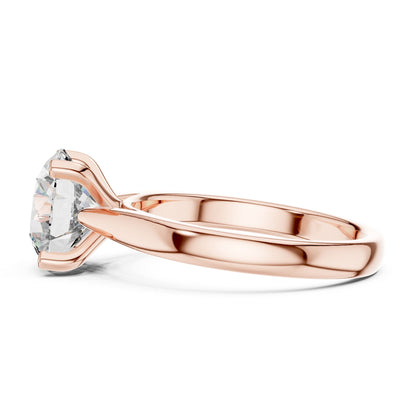 Round Solitaire Lab Grown Diamond Engagement Ring