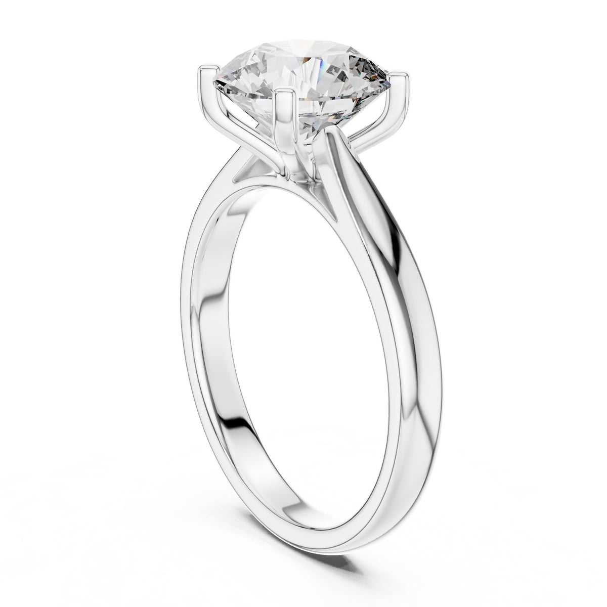 Round Solitaire Lab Grown Diamond Engagement Ring