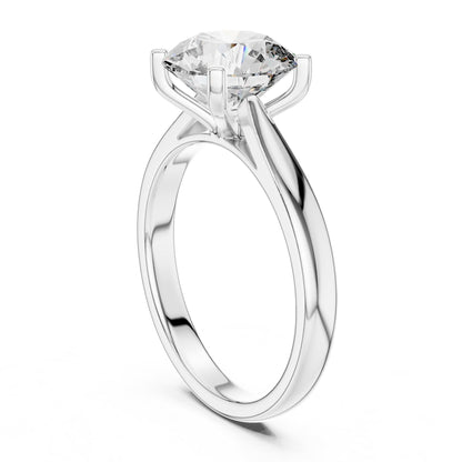 Round Solitaire Lab Grown Diamond Engagement Ring