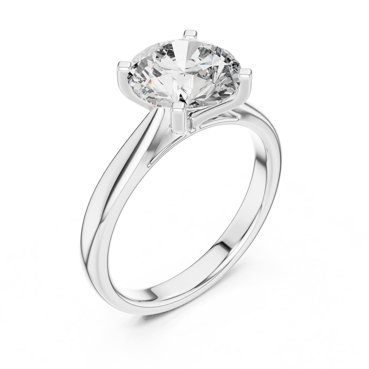 Round Solitaire Lab Grown Diamond Engagement Ring