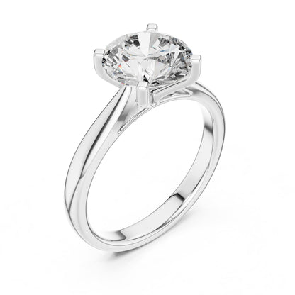 Round Solitaire Lab Grown Diamond Engagement Ring