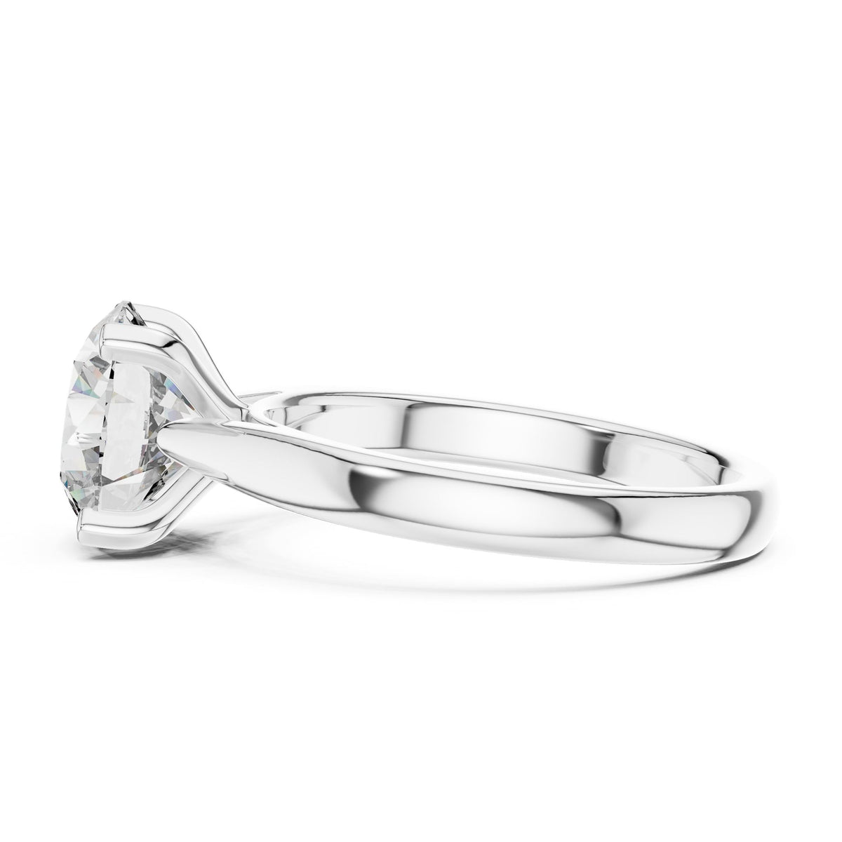Round Solitaire Lab Grown Diamond Engagement Ring