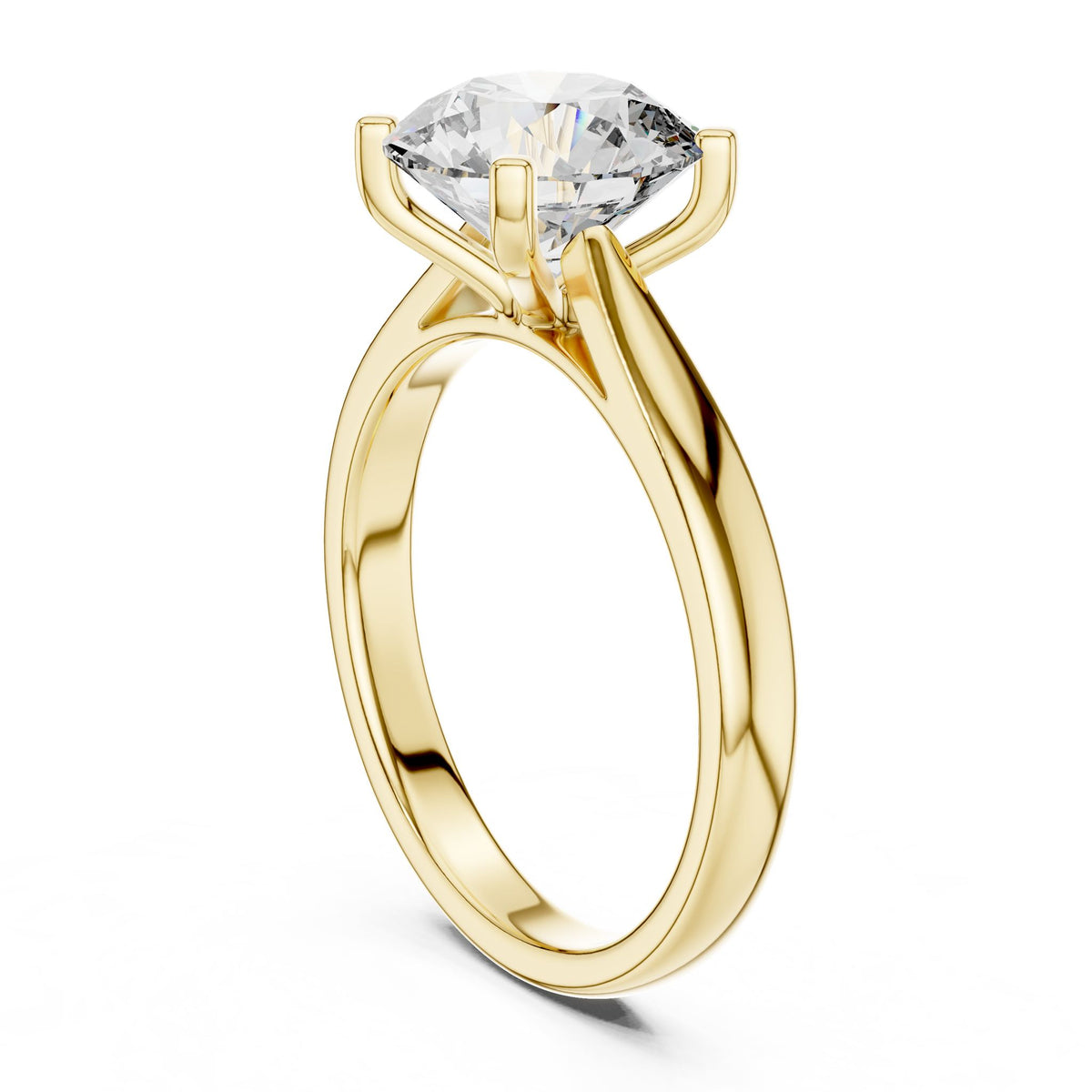 Round Solitaire Lab Grown Diamond Engagement Ring