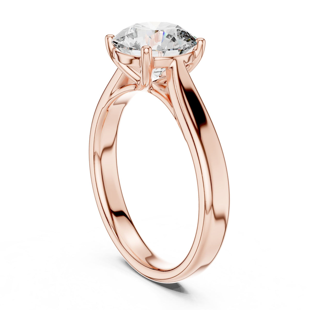 Round Solitaire Lab Grown Diamond Engagement Ring