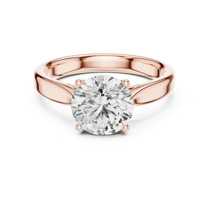 Round Solitaire Lab Grown Diamond Engagement Ring