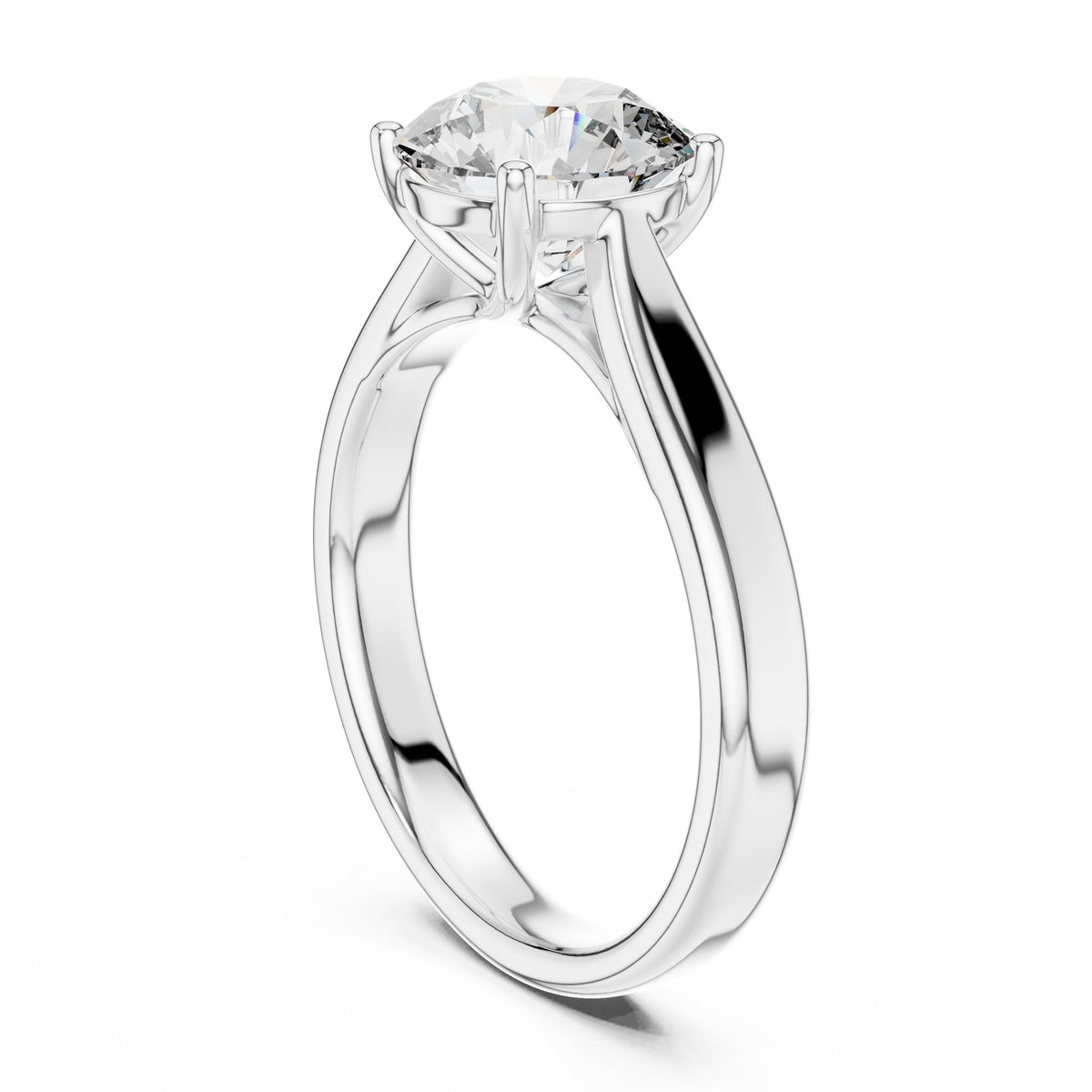 Round Solitaire Lab Grown Diamond Engagement Ring