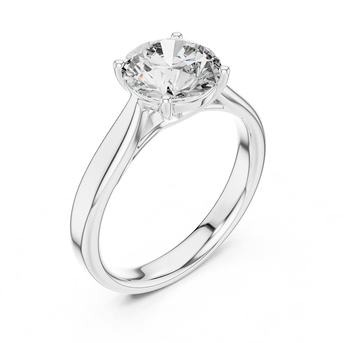 Round Solitaire Lab Grown Diamond Engagement Ring