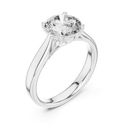 Round Solitaire Lab Grown Diamond Engagement Ring