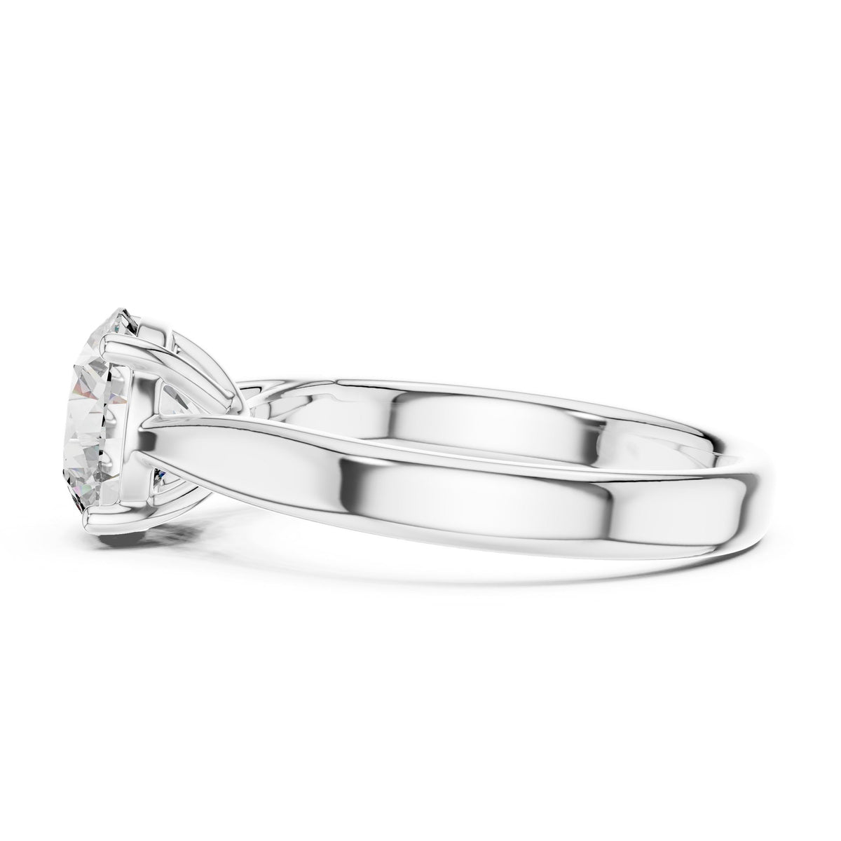 Round Solitaire Lab Grown Diamond Engagement Ring
