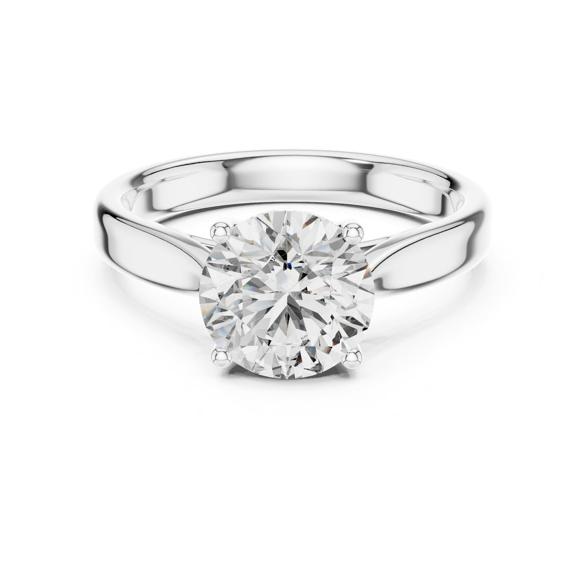 Round Solitaire Lab Grown Diamond Engagement Ring
