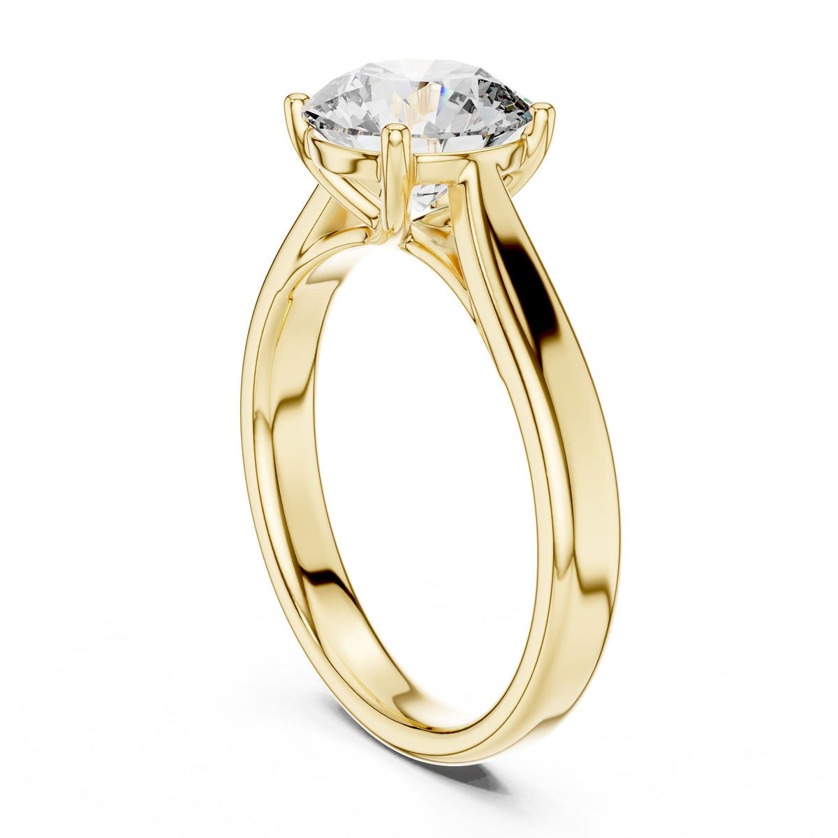 Round Solitaire Lab Grown Diamond Engagement Ring