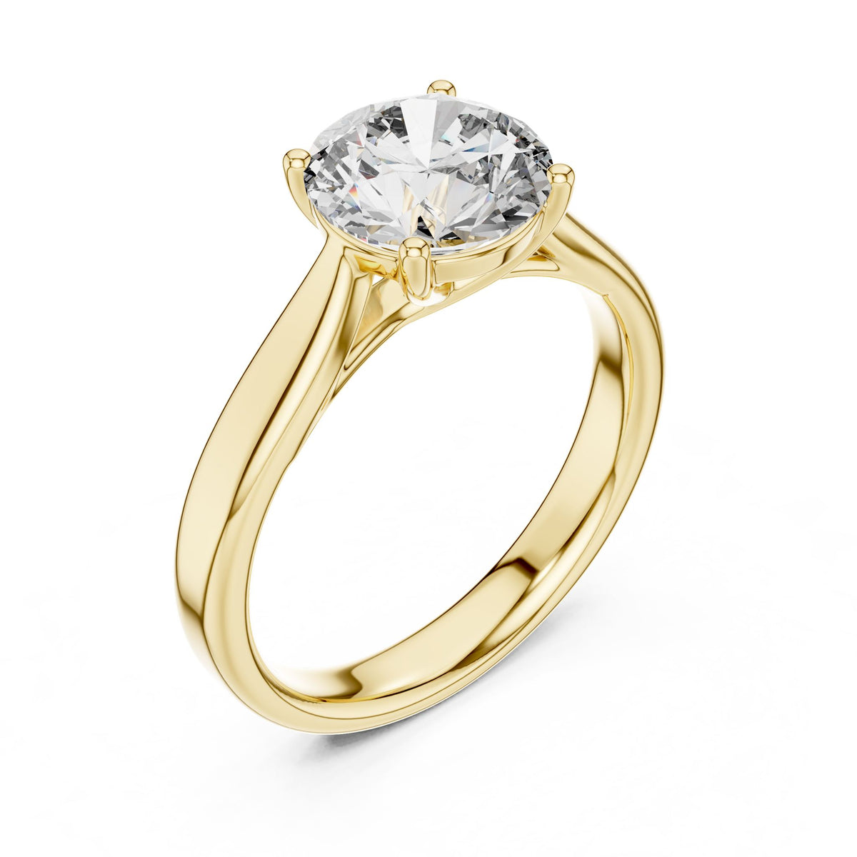 Round Solitaire Lab Grown Diamond Engagement Ring