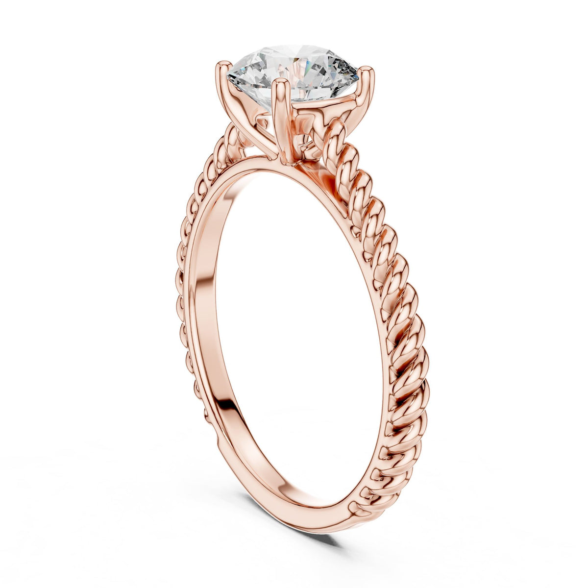 Round Solitaire Lab Grown Diamond Engagement Ring