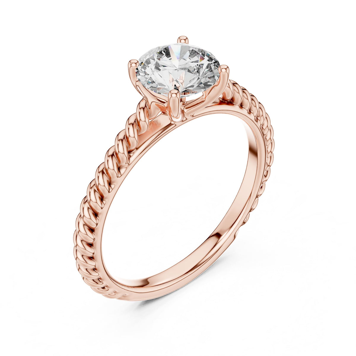 Round Solitaire Lab Grown Diamond Engagement Ring