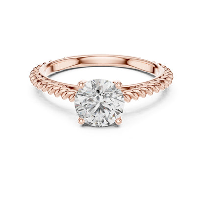 Round Solitaire Lab Grown Diamond Engagement Ring