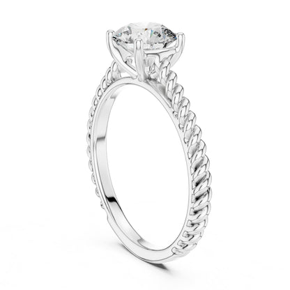 Round Solitaire Lab Grown Diamond Engagement Ring