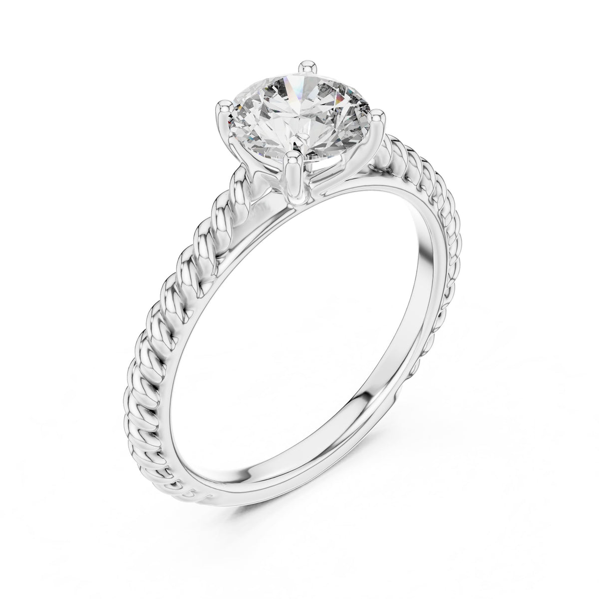 Round Solitaire Lab Grown Diamond Engagement Ring