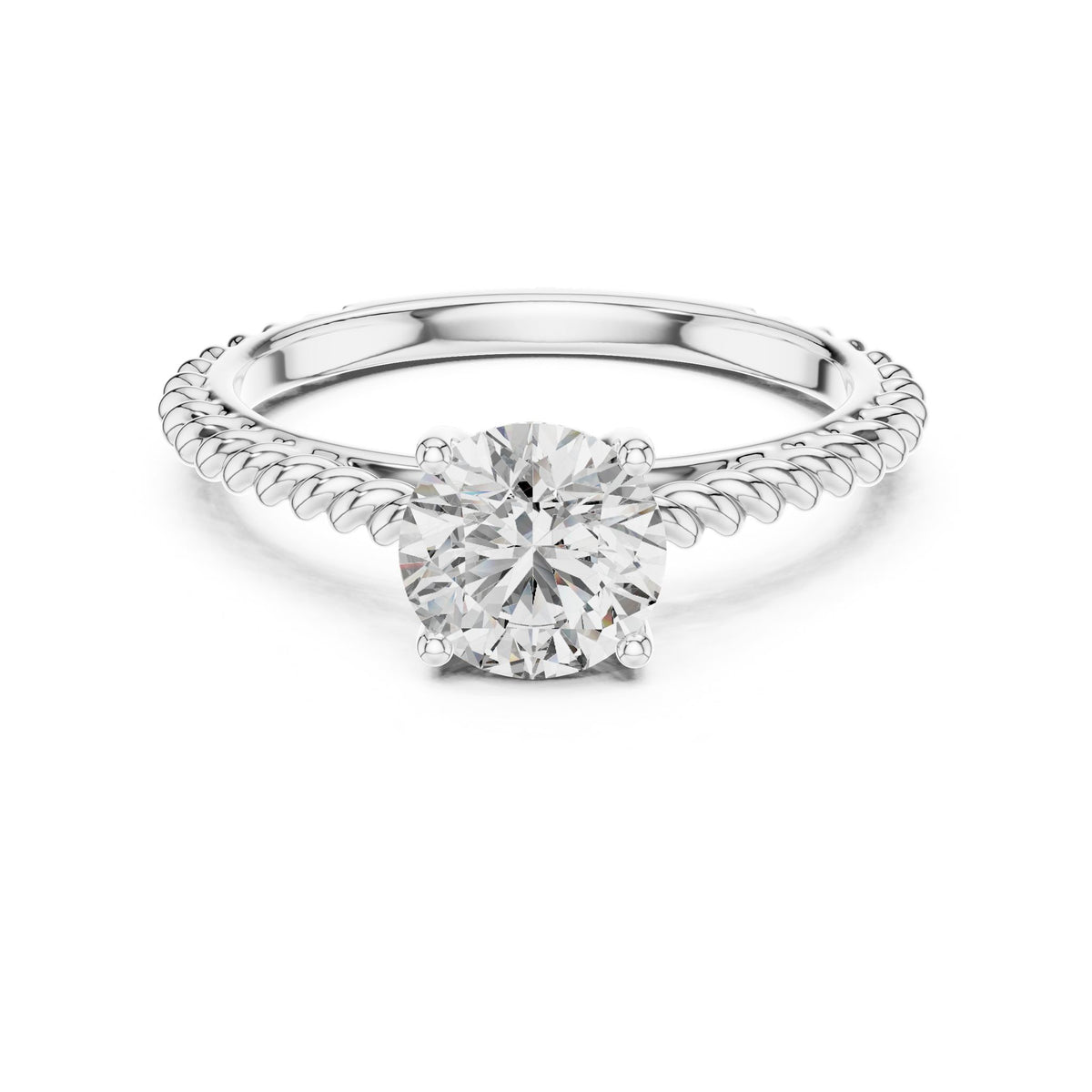 Round Solitaire Lab Grown Diamond Engagement Ring